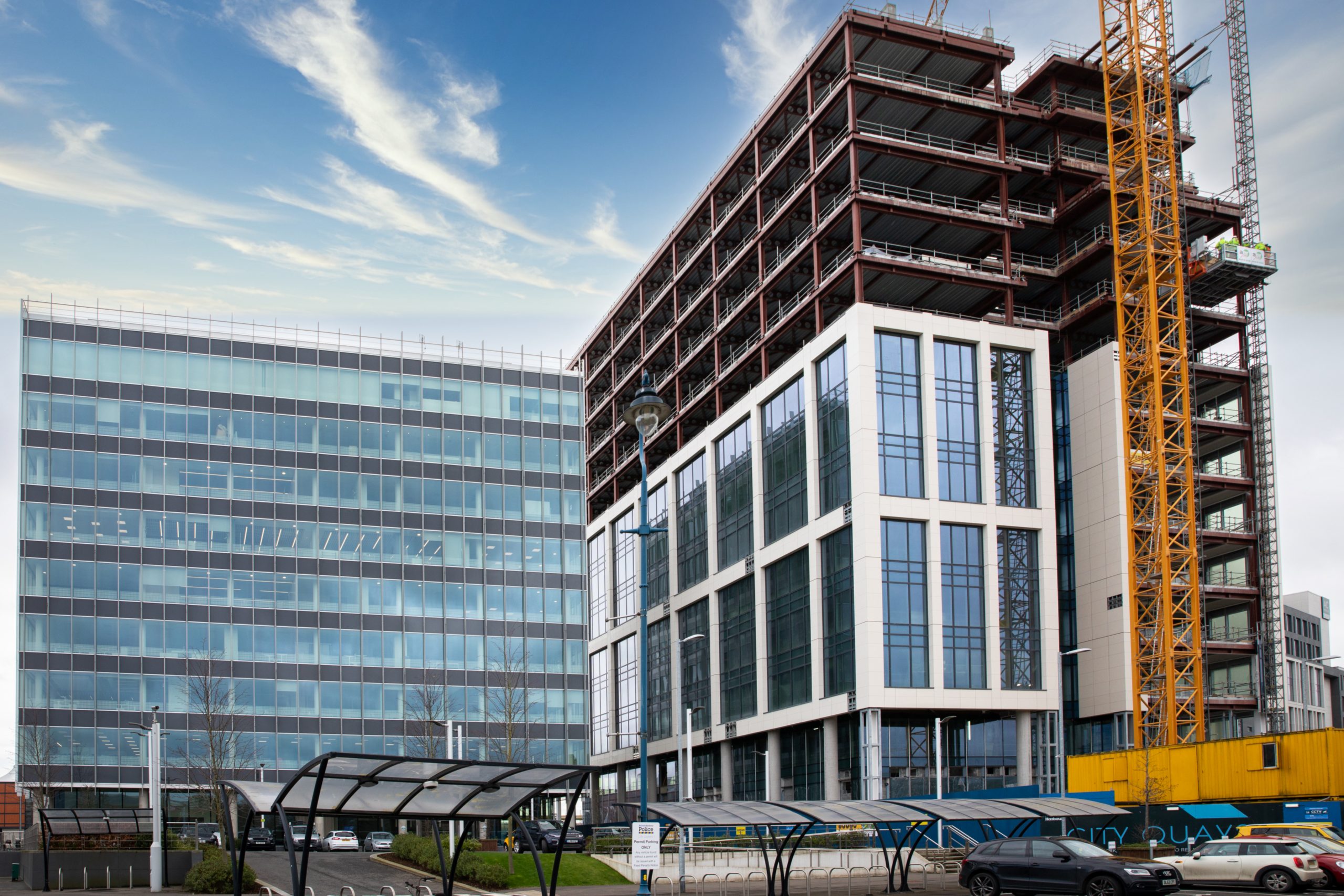 Clear Progress at City Quays 3 as almost Two Thousand Panes of Glass are Installed